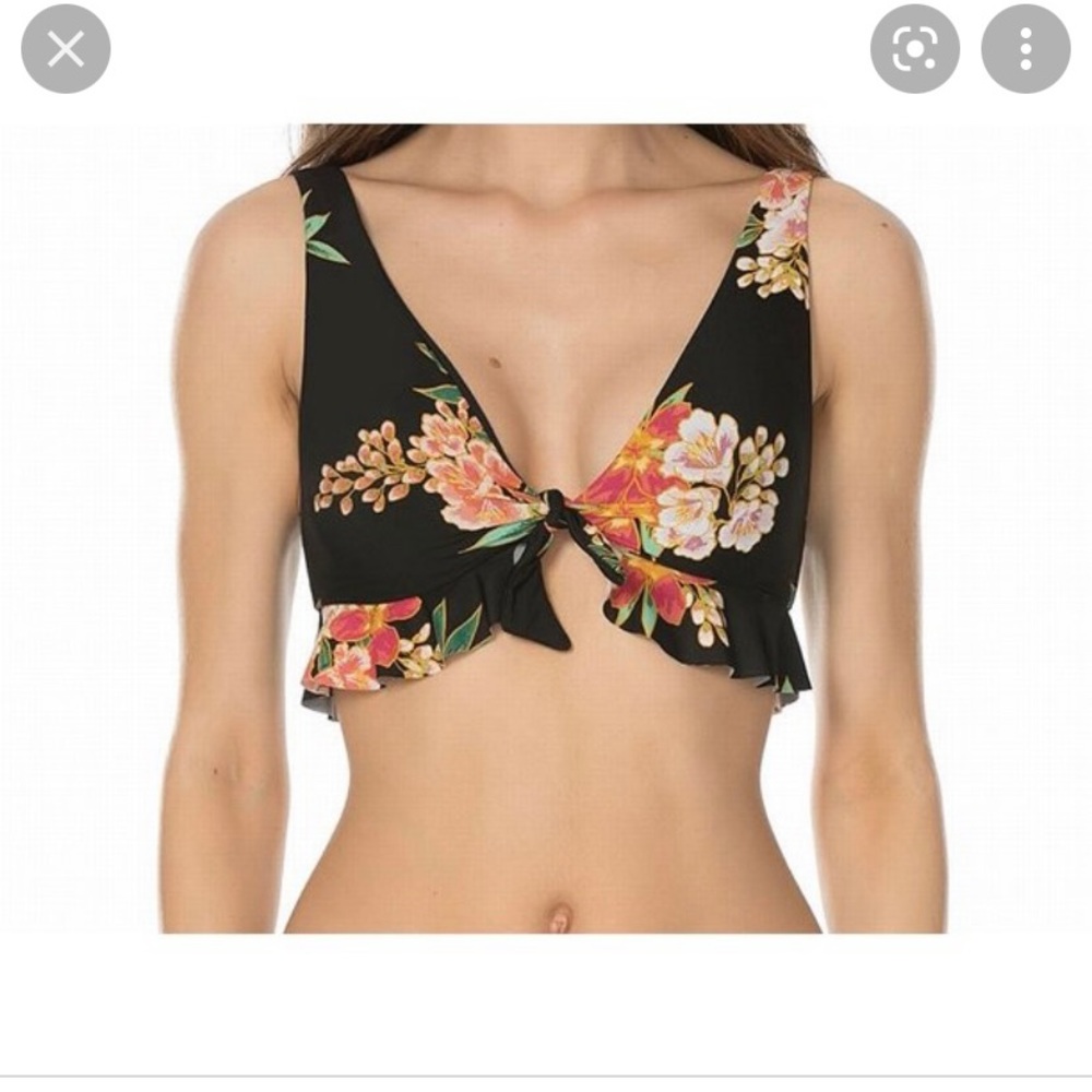 isabella rose black floral bikini